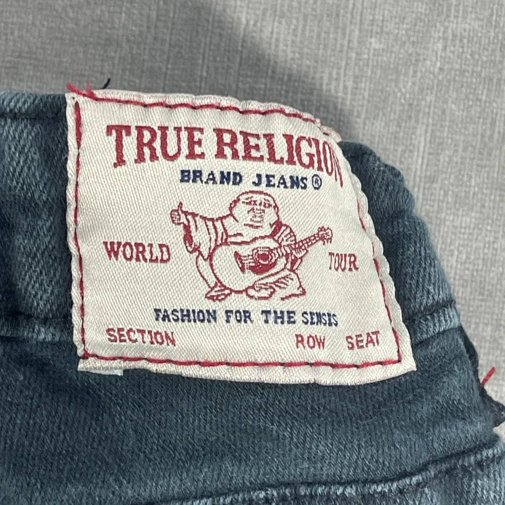 True Religion Kids Medium 5/6  Dark Wash Distressed Elastic Waist Jeans‎